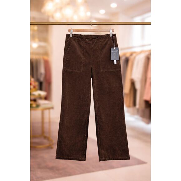 Zac & Rachel Pants - Zac & Rachel Chocolate Brown Corduroy NWT Wide Leg Pants 8 Patch Pocket 70s